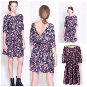 Zara low back floral dress